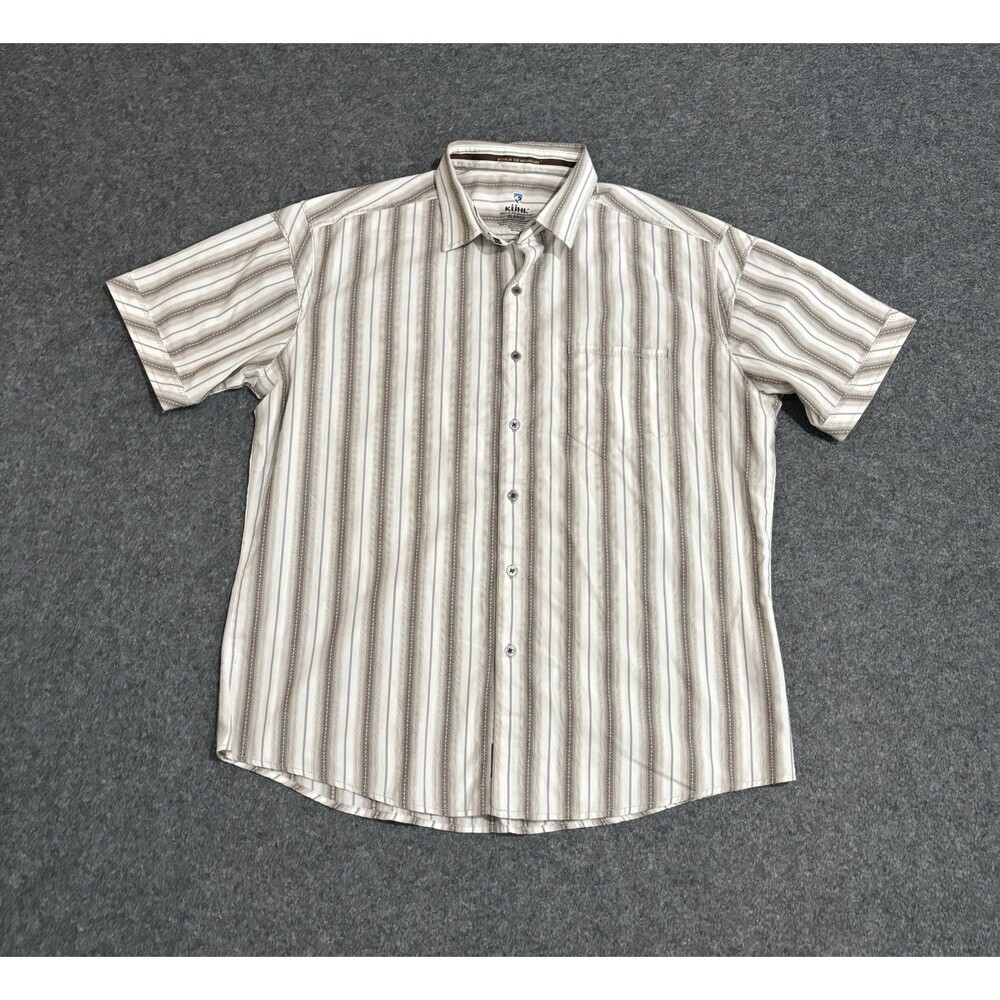 Kuhl Button Shirt Short Sleeve Men’s Size XL Striped Outdoor